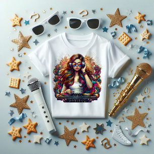 DJ Meisje Levendige illustratie T-shirt