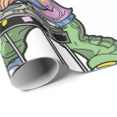 DJ Meisje met groen haar en hoofdtelefoon Cadeaupapier (Rol Hoek)