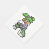 DJ Meisje met groen haar en hoofdtelefoon Servet (Hoek)