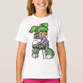 DJ Meisje met groen haar en hoofdtelefoon T-shirt (Voorkant)