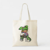 DJ Meisje met groen haar en hoofdtelefoon Tote Bag (Achterkant)