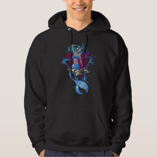 DJ-meisje met koptelefoonmixer Schattig esthetisch Hoodie