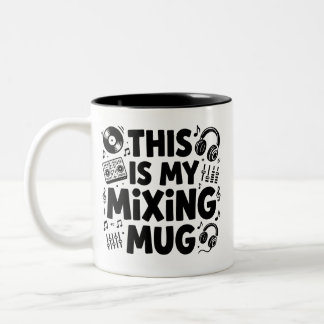 DJ Mengbeker | Grappige muziek liefhebber koffieko Tweekleurige Koffiemok