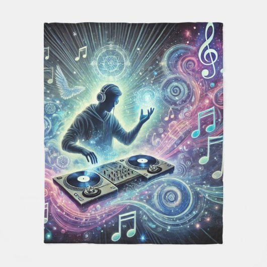 DJ met een achtergrond Fleece Blanket Deken (Voorkant)