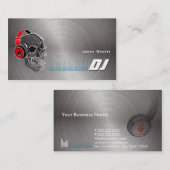 DJ met hoofdtelefoon Metaal Visitekaartje (Voorkant / Achterkant)