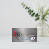 DJ met hoofdtelefoon Metaal Visitekaartje (Staand voorkant)