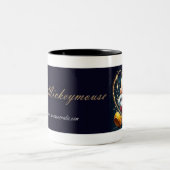 DJ Mickeymouse banner Tweekleurige Koffiemok (Center)