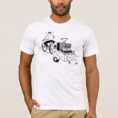 DJ Mobiele Disco Platenspeler Cartoon T-shirt (Voorkant)