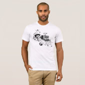 DJ Mobiele Disco Platenspeler Cartoon T-shirt (Voorkant volledig)