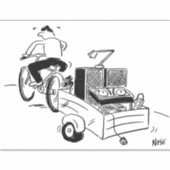 DJ Mobile Disco Record Player-Cartoon Sticker (Voorkant)