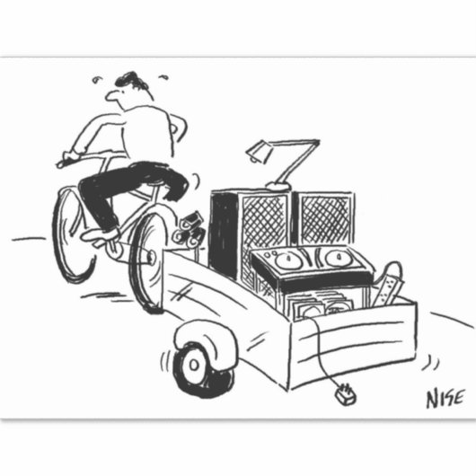 DJ Mobile Disco Record Player-Cartoon Sticker (Voorkant)