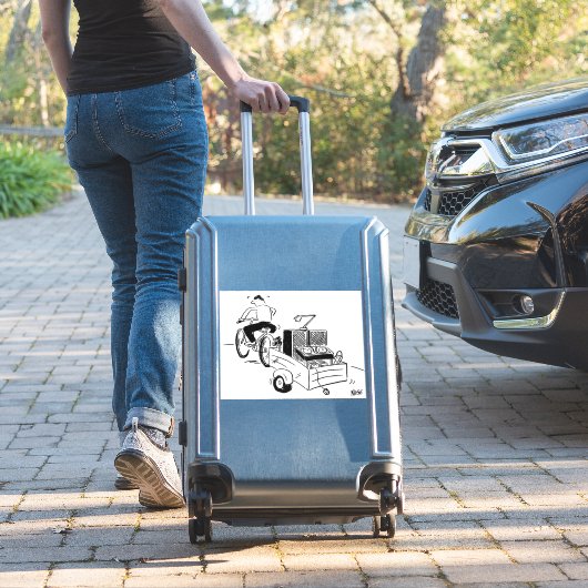 DJ Mobile Disco Record Player-Cartoon Sticker (Koffer Insitu)