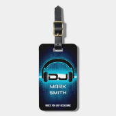 DJ Modern Blue Bagagelabel met QR code (Voorkant verticaal)