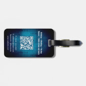 DJ Modern Blue Bagagelabel met QR code (Achterkant horizontaal)