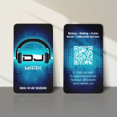 DJ Modern Blue Visitekaartje met QR code