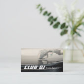 DJ Modern Metalic Stylish Vinyl Recoder Mixer Visitekaartje (Staand voorkant)