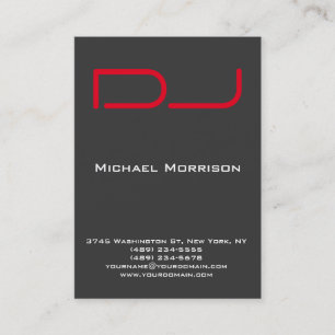 DJ Modern professioneel grijs rood Visitekaartje