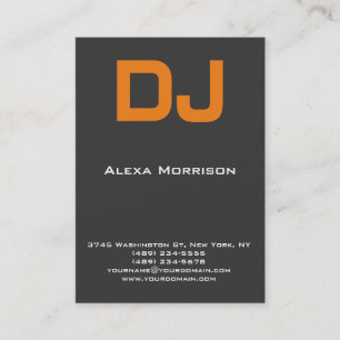 DJ Modern professioneel grijs sinaasappel Visitekaartje