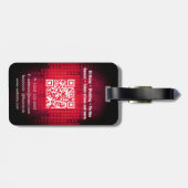DJ Modern Red Bagagelabel met QR-code (Achterkant horizontaal)