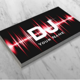 DJ Modern Red Beats Professional Deejay Music Visitekaartje