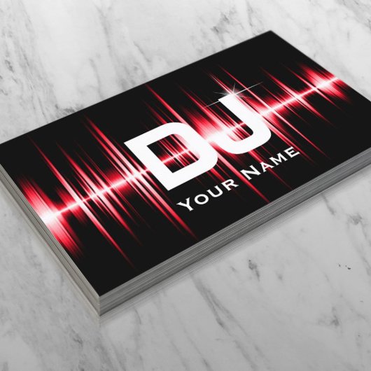 DJ Modern Red Beats Professional Deejay Music Visitekaartje