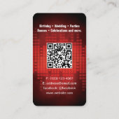 DJ Modern RED Visitekaartje met QR code (Achterkant)
