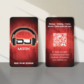 DJ Modern RED Visitekaartje met QR code