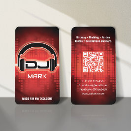 DJ Modern RED Visitekaartje met QR code