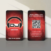 DJ Modern RED Visitekaartje met QR code