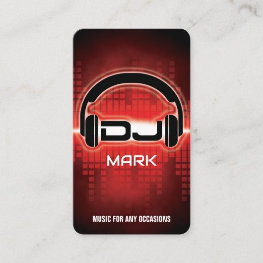 DJ Modern RED Visitekaartje met QR code (Voorkant)