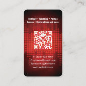 DJ Modern RED Visitekaartje met QR code (Achterkant)