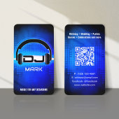 DJ Modern Royal Blue Visitekaartje met QR-code