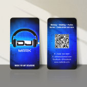 DJ Modern Royal Blue Visitekaartje met QR-code