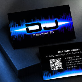 DJ Modern Royal Blue Visitekaartje met QR-code