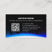 DJ Modern Royal Blue Visitekaartje met QR-code (Achterkant)