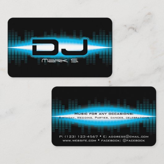 DJ Modern Sky Blue Visitekaartje (Voorkant / Achterkant)