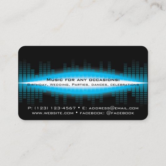 DJ Modern Sky Blue Visitekaartje (Achterkant)