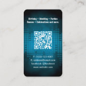 DJ Modern Sky Blue Visitekaartje met QR code (Achterkant)