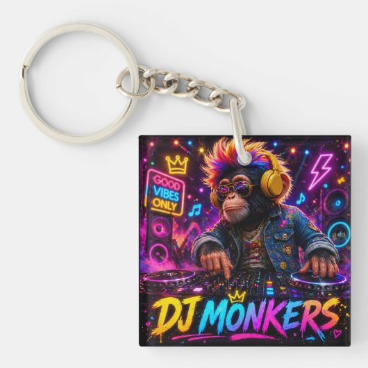 DJ MONKERS DUBBELEZIJDIGE SLEUTELHANGER (Voorkant)