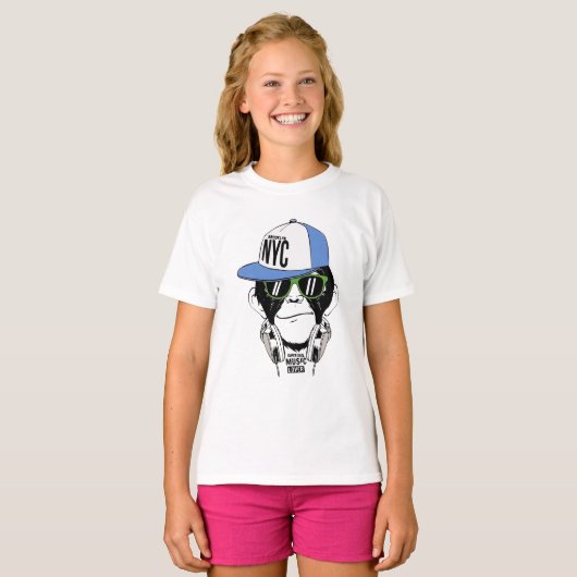 DJ MONKEY grappige aap T-shirt (Voorkant volledig)