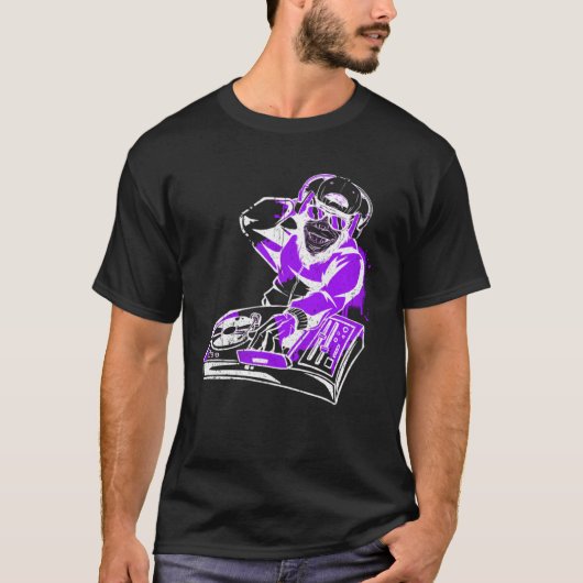 DJ Monkey Music Party Fun Zonnebril Fun Dancing C T-shirt (Voorkant)