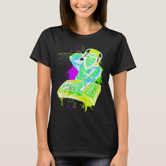 DJ Monkey Music Party Leuke Zonnebril Monkey Headp T-shirt (Voorkant)