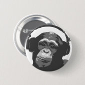 DJ MONKEY RONDE BUTTON 5,7 CM (Voorkant /achterkant)