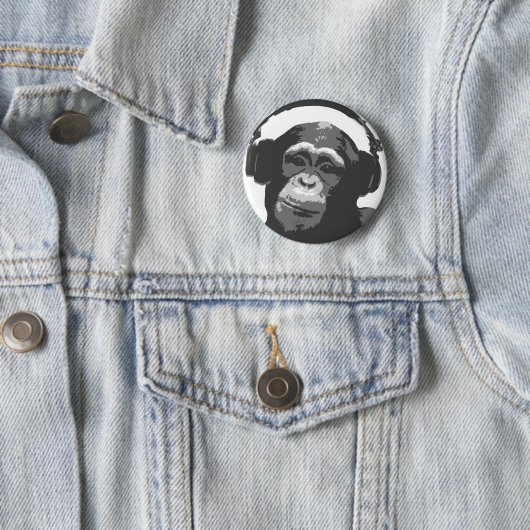 DJ MONKEY RONDE BUTTON 5,7 CM (In situ)