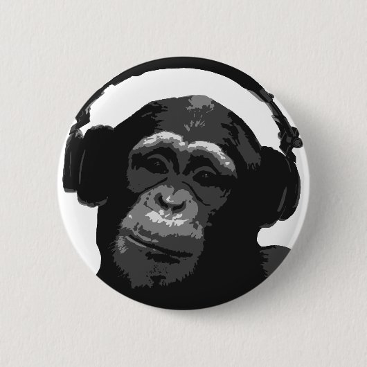 DJ MONKEY RONDE BUTTON 5,7 CM (Voorkant)
