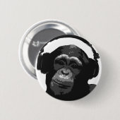 DJ MONKEY RONDE BUTTON 5,7 CM (Voorkant /achterkant)