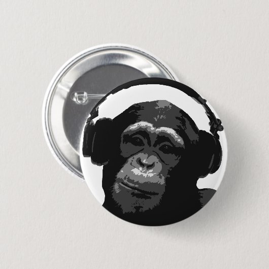 DJ MONKEY RONDE BUTTON 5,7 CM (Voorkant /achterkant)