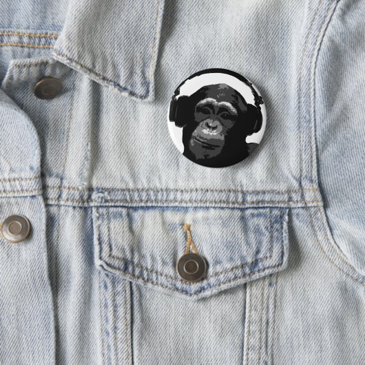 DJ MONKEY RONDE BUTTON 5,7 CM (In situ)