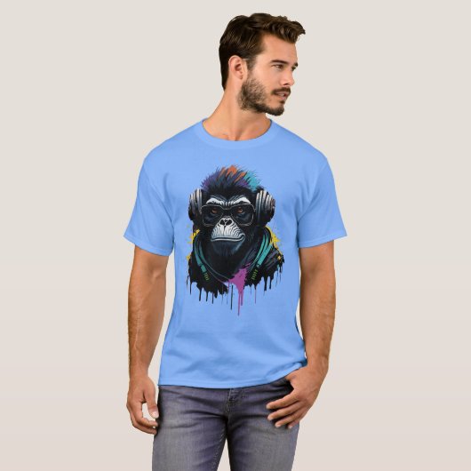 DJ Monkey  T-shirt (Voorkant volledig)