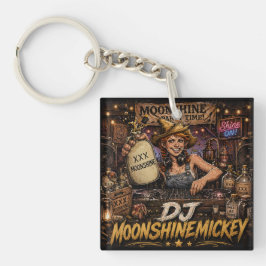 DJ MOONSHINEMICKEY DUBBELEZIJDIGE SLEUTELHANGER